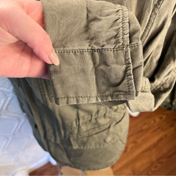 JACK & JILL Olive Green Military/Utility Cargo Long Sleeve Zip Jacket sz Small - Picture 10 of 14